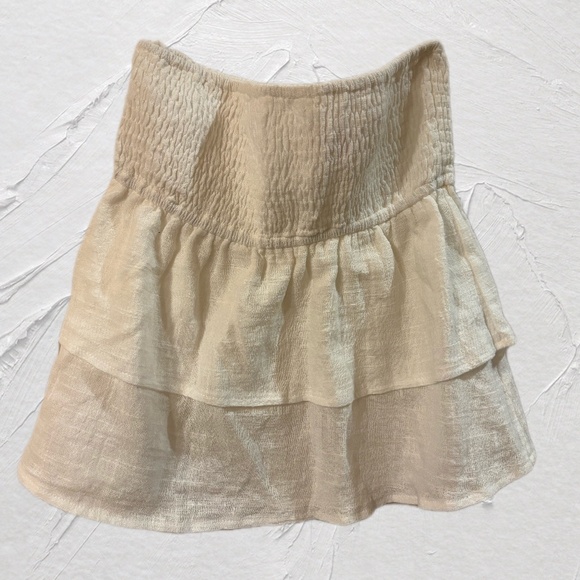 Edikted Linen Ruffled Tube Top - Picture 1 of 3